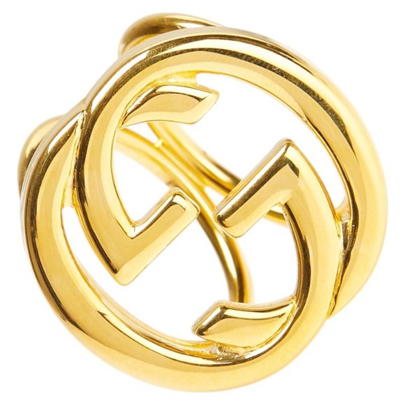 Gucci Interlocking G Scarf Ring, Gold Plated, Women's - Picture 1 of 5